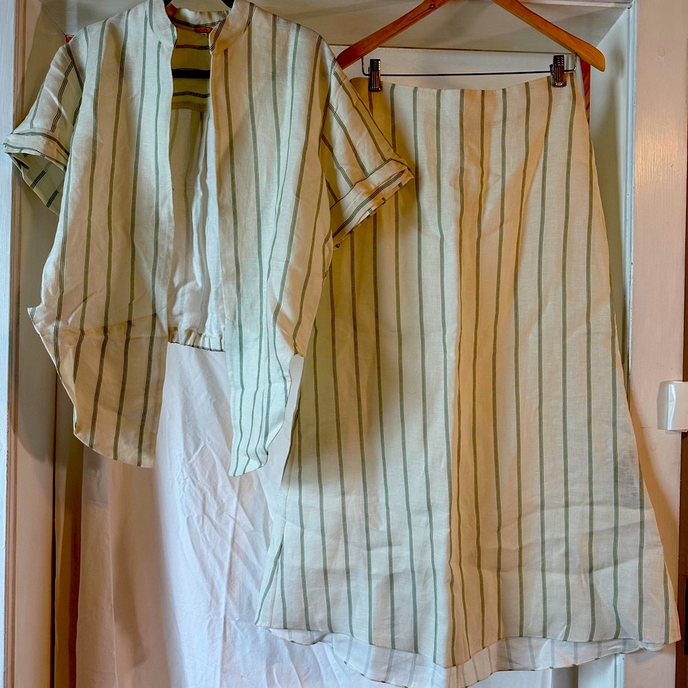 Linen JOHANNA ORTIZ tie front top / maxi skirt